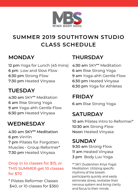 Yoga Classes Schedule - Body And Mind Yoga Center